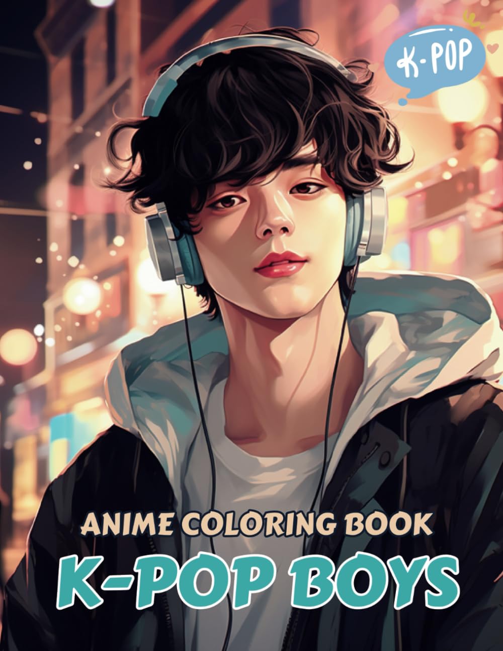 Anime Coloring Book K-pop Boys: 50 Illustrations of Korean Boys for Teens and Adults, Perfect for Anime Enthusiasts