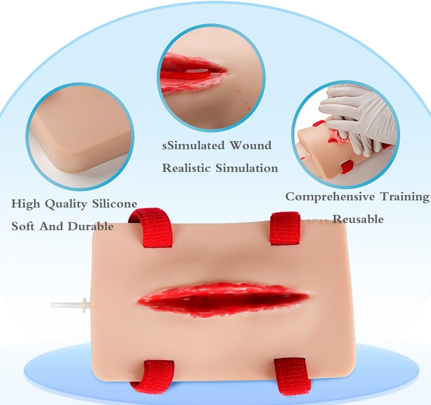 2Pcs Trauma Simulation Wound Practice Model, Wound Packing and Tourniquet Simulator, Bleed Control Tourniquet Trainer Models, Suturing Model, Stop The Bleed Training Kit for Medical Classes