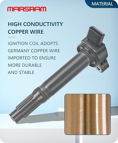 Miniatura 6 de Marsram Paquete de bobinas de encendido UF487 y doble bujía de iridio para Toyota Lexus 2005-2018 Camry Highlander Avalon Rav4 Sienna Venza RX350