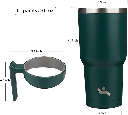 Miniatura 218 de 10 oz Tumbler with Handle and 2 Straw 2 Lid, Insulated Water Bottle Stainless Steel Vacuum Cup Reusable Travel Mug,Turquoise Negro