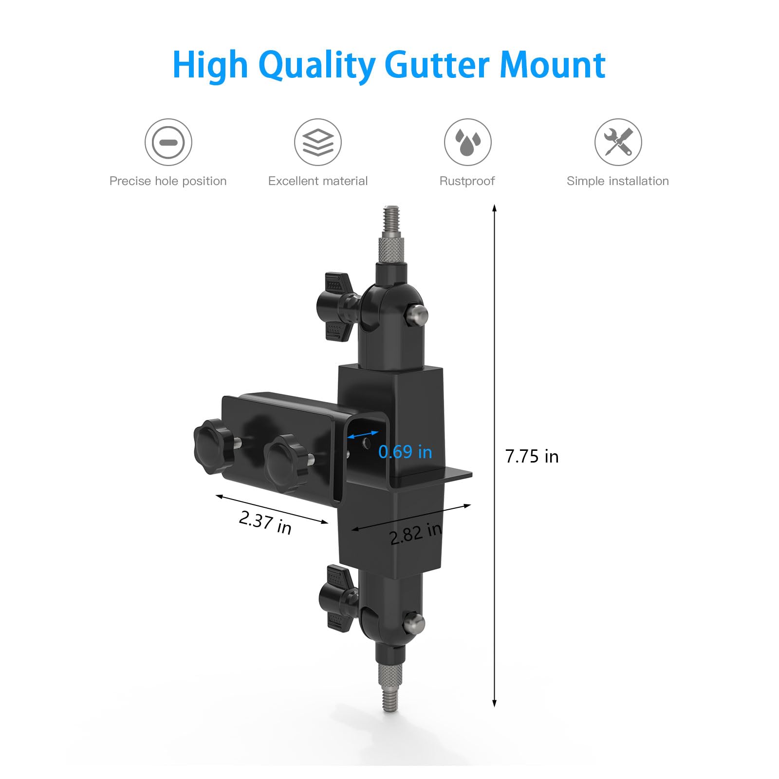 TIUIHU 2-in-1 Camera Gutter Mount for Reolink Argus 4 Pro/Argus 3 Pro/Argus 3E/Argus 3 Ultra + Solar Panel(Black) - Image 4
