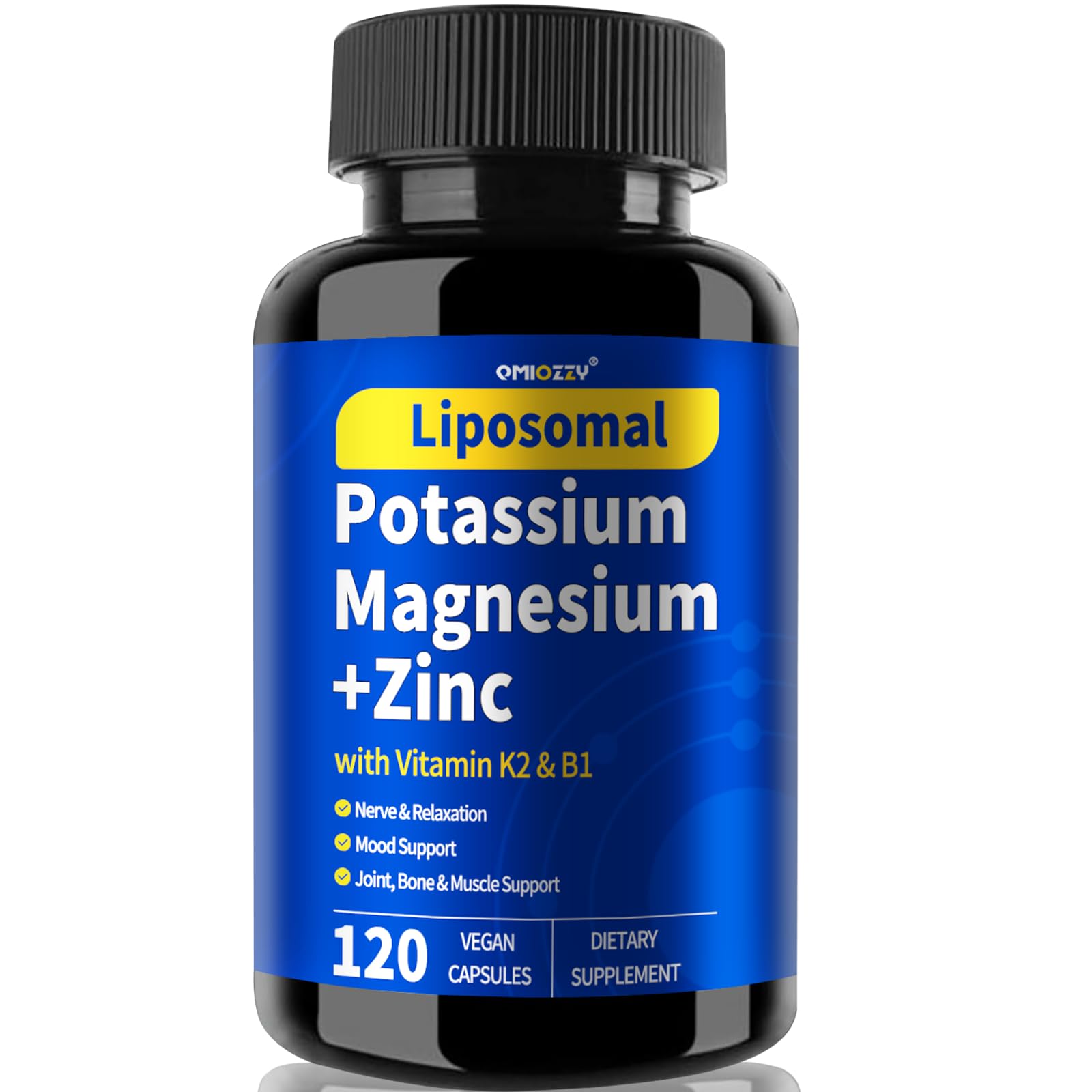 Potassium Magnesium Supplement, Non-GMO, Vegan, (120 Capsules, 1 Pack) 120 Count (Pack of 1)