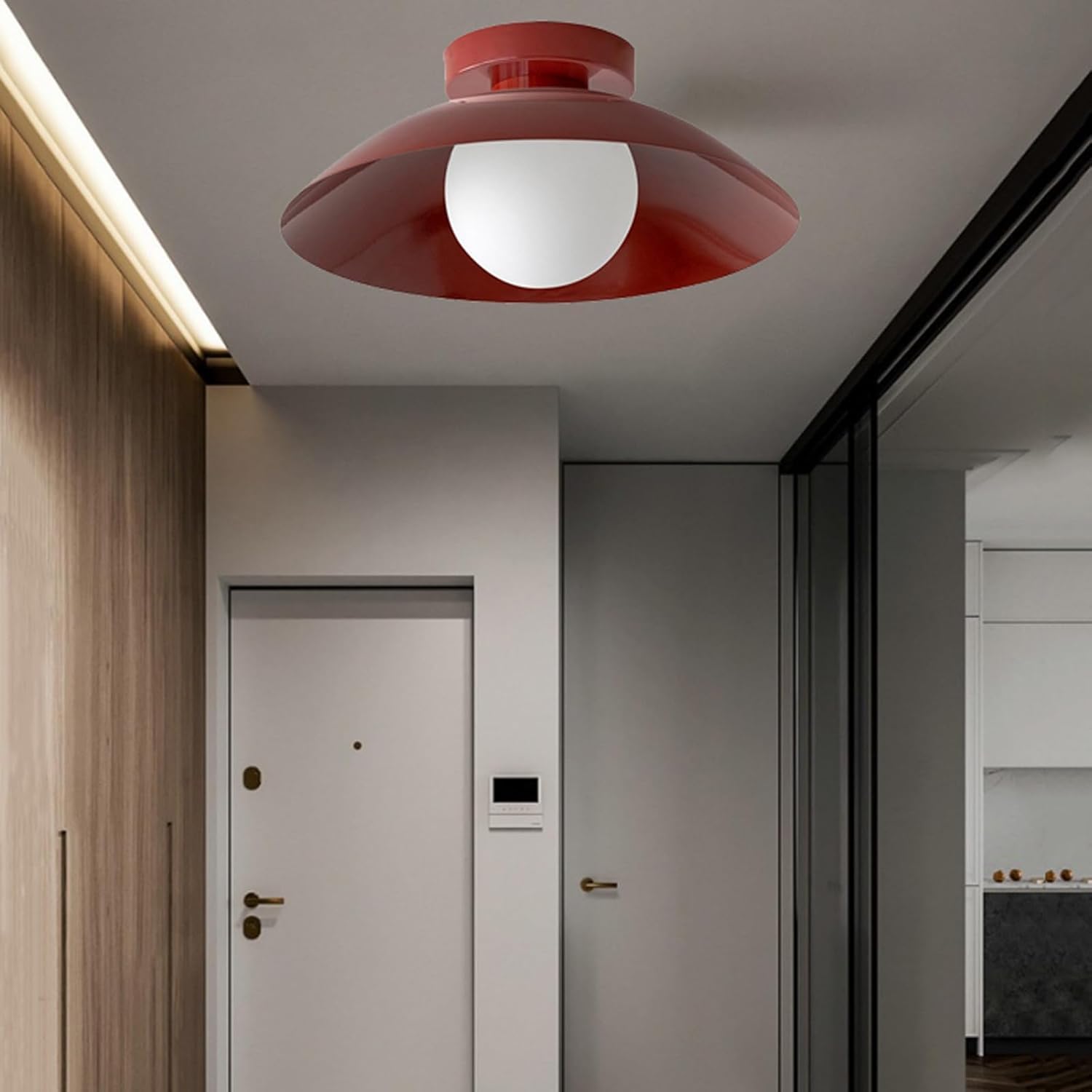 Lampa sufitowa do przedpokoju, balkonu, małych kremowych lamp sufitowych, do montażu półpłaskiego, żelaznego abażuru, korytarza, ganku, oświetlenia szatni, lampy sufitowej