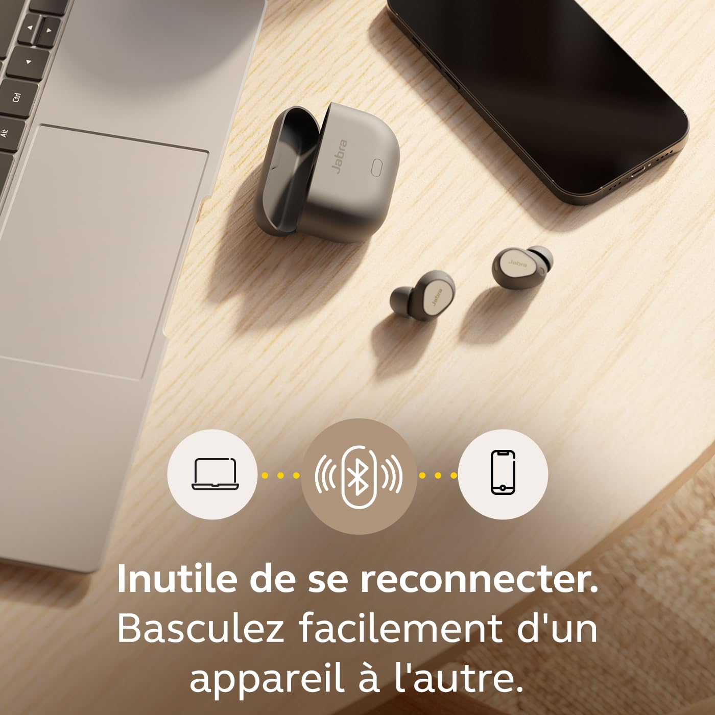 Jabra Elite 10 Gen 2 Écouteurs sans Fil Bluetooth, Audio Spatial Optimisé, Le Audio Smart Case, Design Semi-Ouvert, ANC Avancée, 6 Microphones intégrés et jusqu'à 36 Heures d'autonomie – Noir Titane