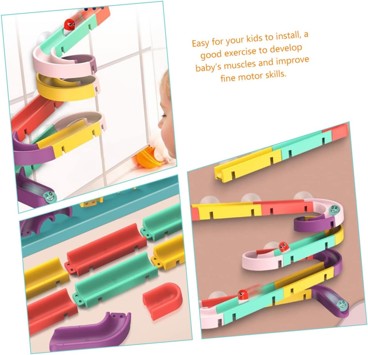 DIY Marble Run Building for Ages Colorful Plaything with Educational Wall Ball Race Track Enhancing Cognitive and Hand Eye Coordination Skills