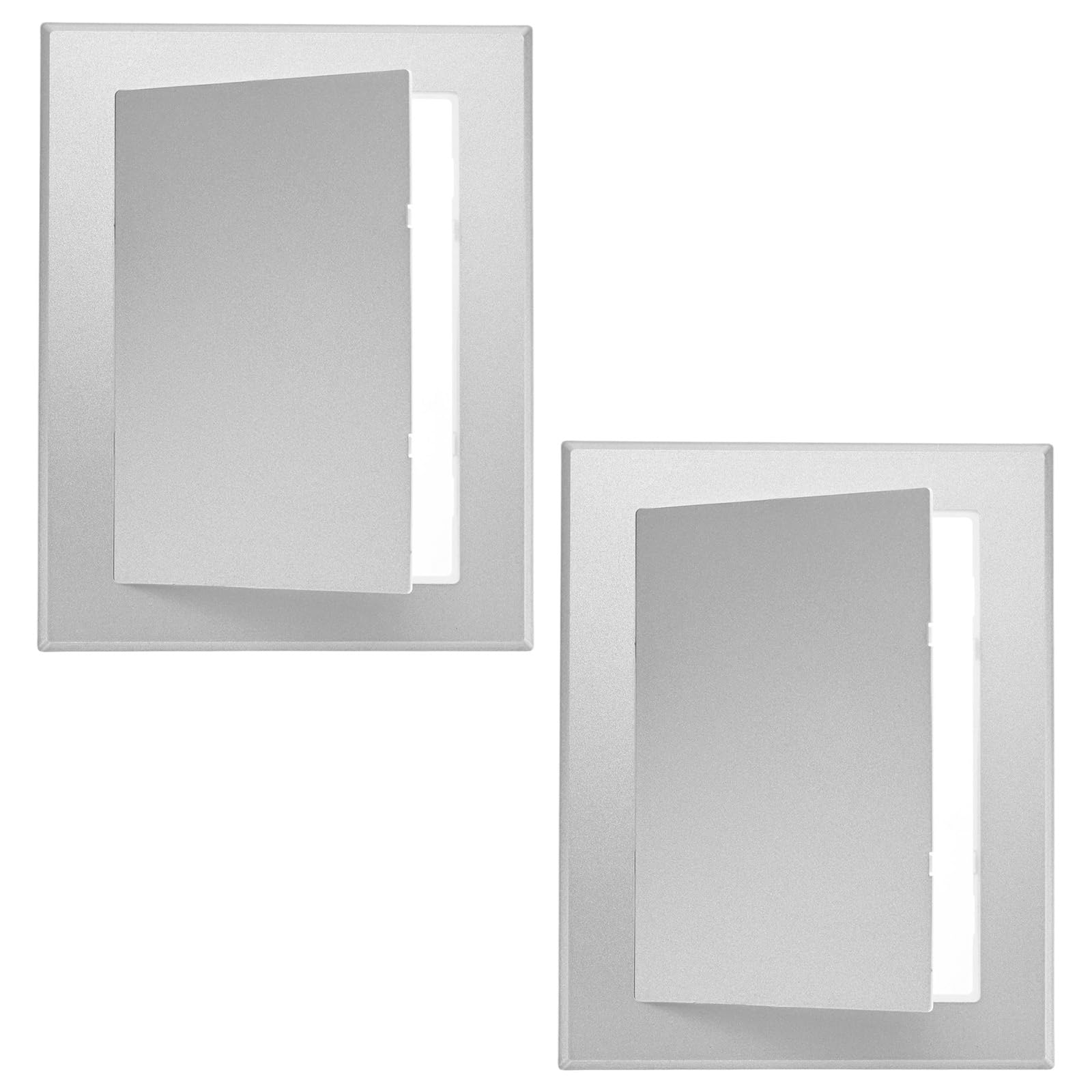 M METERXITY 2-Pack Access Panel for Drywall, 7x5 Inch Plastic Self Adhesive Wall Hole Cover Access Doors for Wiring Cable/Ceiling, Removable Plumbing Wall Panel [Silver Tone, Rectangle]