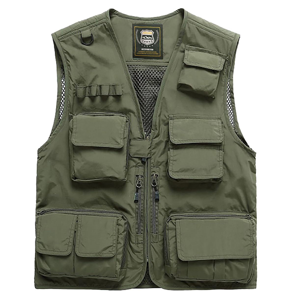 Hwalleum Men's Outdoor Casual Vest, Mens Summer Lightweight Multi-Pocket Camouflage Fishing Gilet Multifunction Outdoor Camo Vests For Camping Hunting Work Photography Hiking Travel