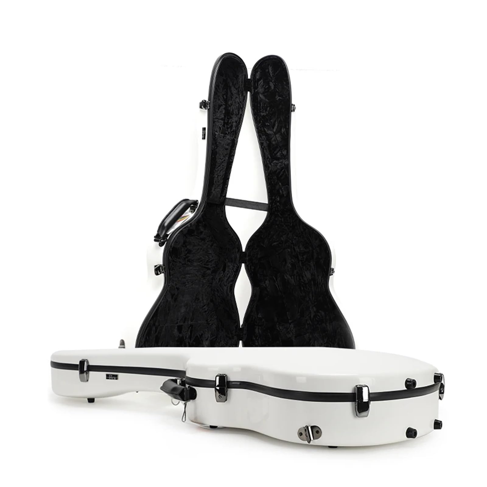 Funda para Guitarra Estuche rígido for Guitarra clásica de 39 Pulgadas, Fibra Vidrio, Color Blanco Brillante para Guitarra