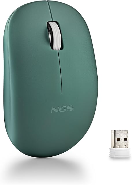 NGS Fog Pro Green - Ratón Inalámbrico Óptico Silencioso 1000 dpi