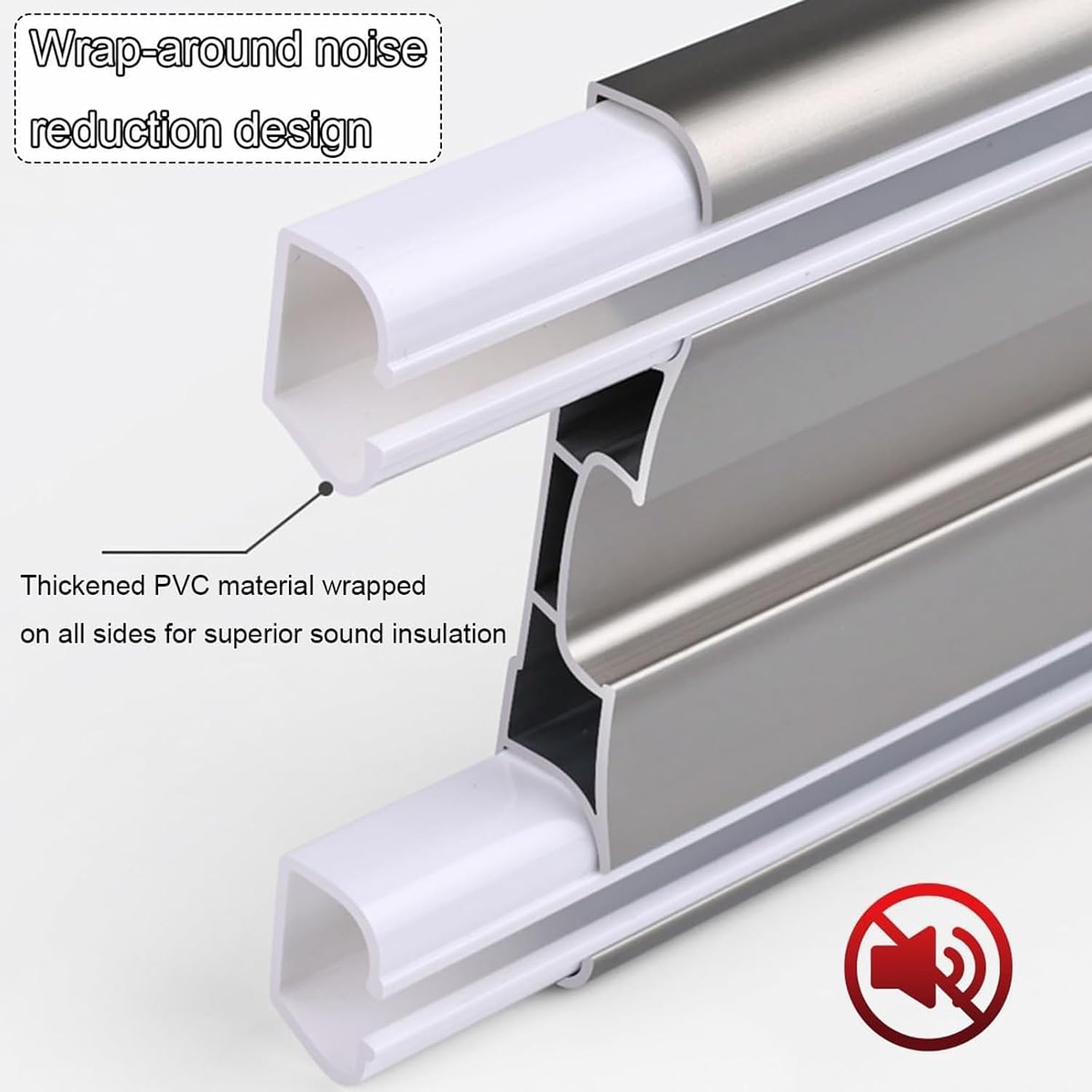 Heavy Duty Ceiling Mounted Double Curtain Track System - 2.7m (8.6ft) Silent Gliding Rail Set for Living Room, Bedroom, Bathroom, and Partition Use