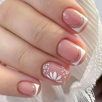 QQPPOLIU Square Press on Nails with Design Fake Nails False Nails Stick on Nails for Women and Girls Pattern 44