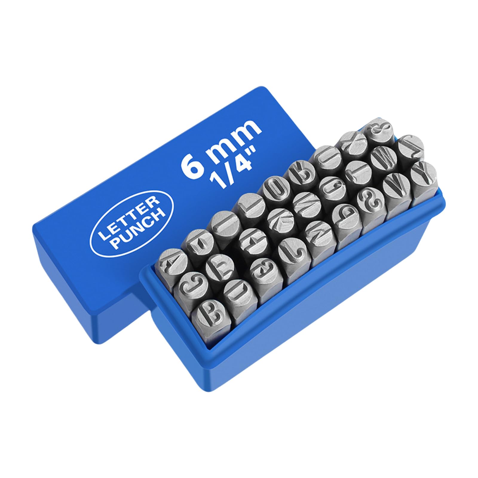 Set di 27 timbri in metallo con lettere dell'alfabeto, 3-8 mm, set di lettere in metallo