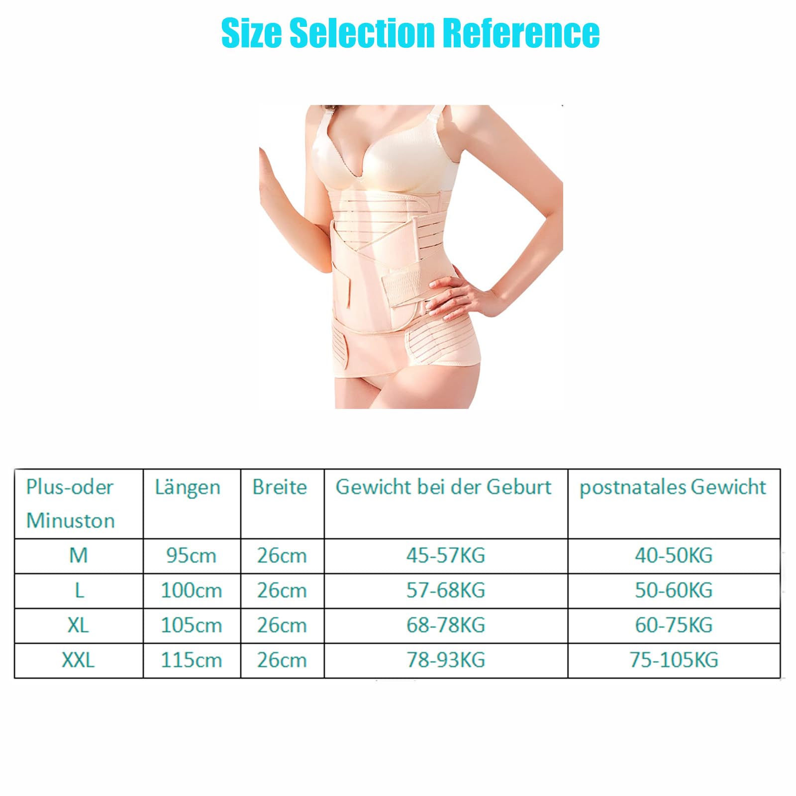 QUINZI Cintura Addominale Post-Parto 3 in 1 Cintura Post-Parto cesareo Recupero Post-Parto Cintura Addominale Post-Parto Shapewear Post-Parto Supporto Addominale Post-Parto Recupero(Beige, XXL)