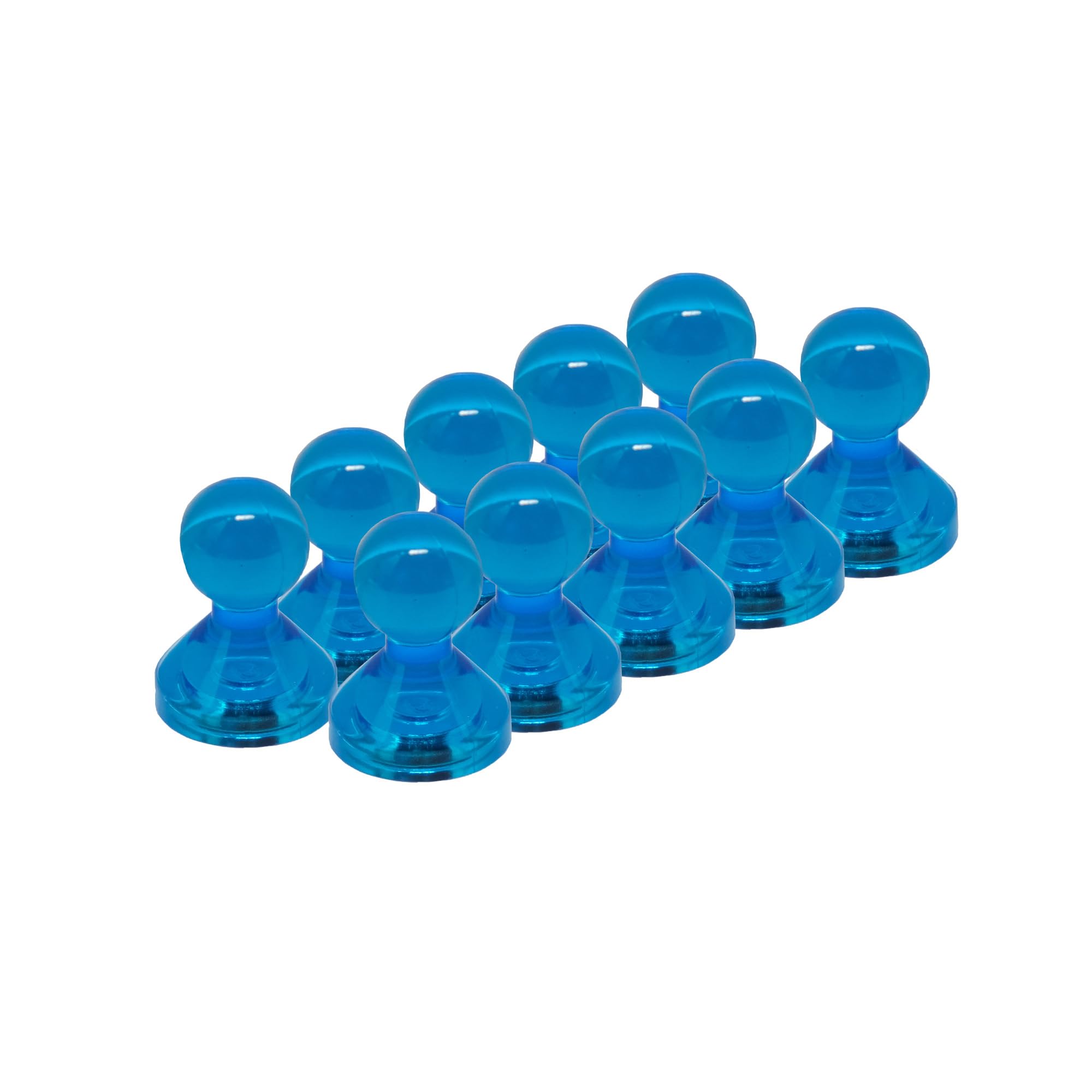 Small Blue Acrylic Push Pin Magnet for Fridge, Whiteboard, Noticeboard, Filing Cabinet - 11mm dia x 17mm tall - Pack of 200