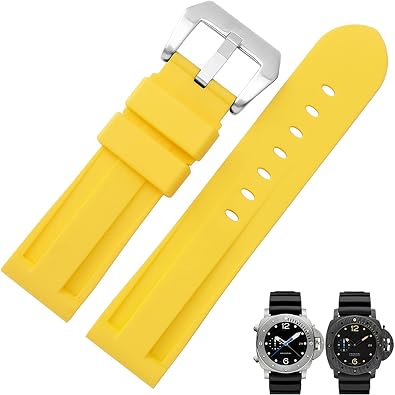 Watch Strap for PANERAI Wristwatch Straps Silicon Rubber Watch Band Replacement with Tool Accessories