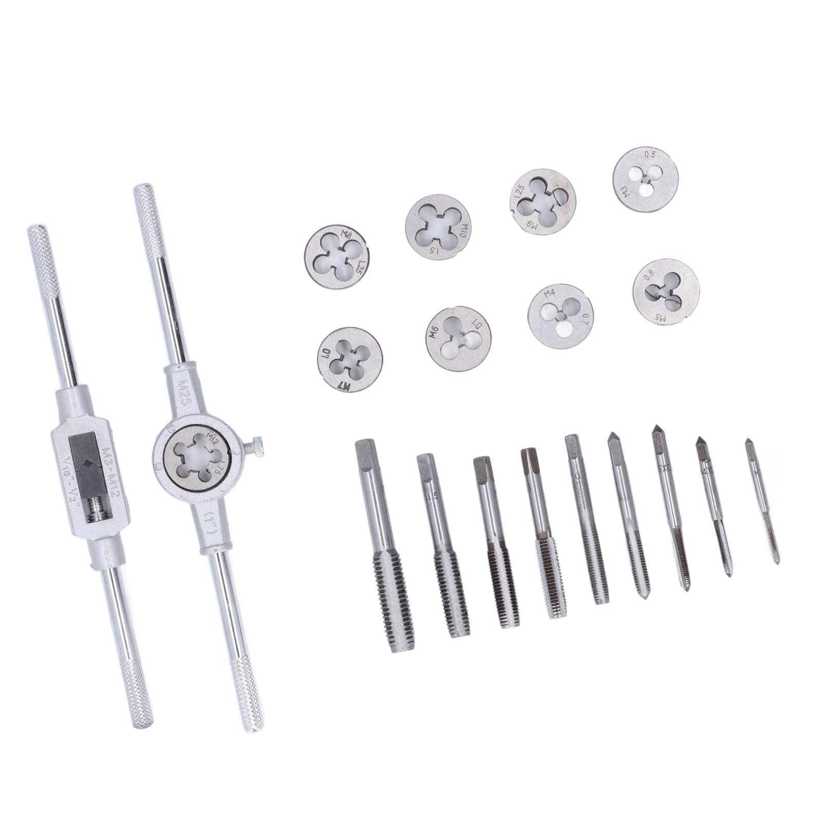Set di 20 Maschi per filiere in Acciaio per Utensili, per la Riparazione di Auto, per la Lavorazione di Modelli Fai da Te in ghisa e Alluminio.