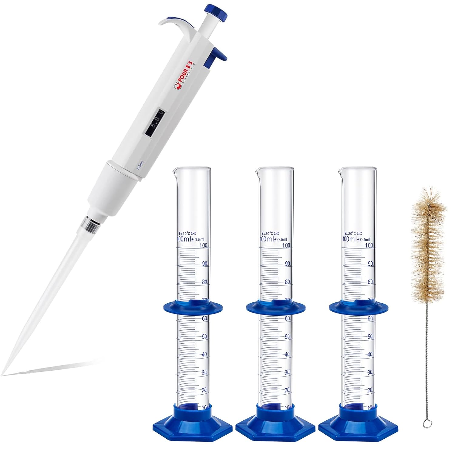 5ml Micropipette with 3 Pack 100 ml Graduated Cylinder