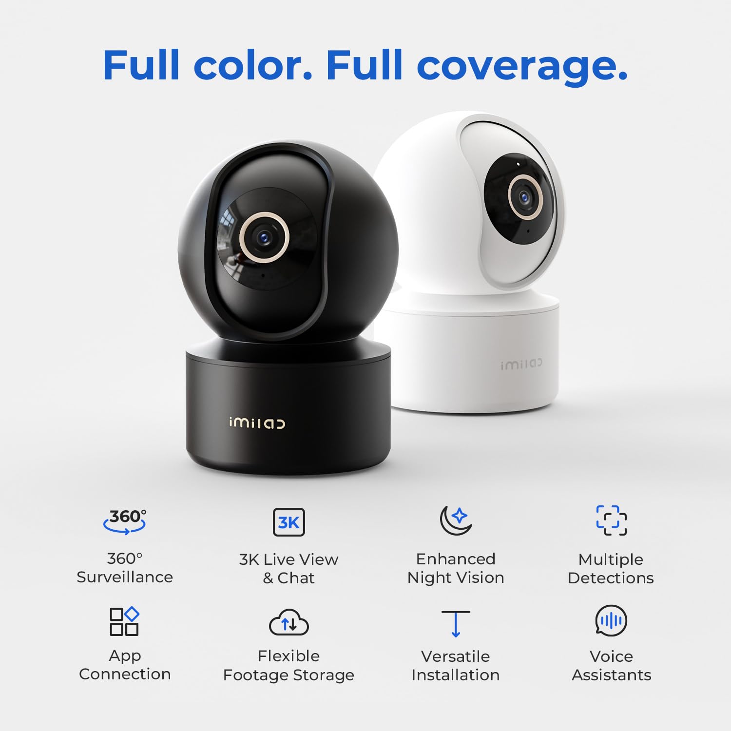 IMILAB C22 3K Security Camera Indoor, 360° View Room Camera for Bedroom Work with Xiaomi Home App, Dog Cat Cam - Image 2