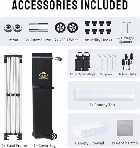 Miniatura 63 de CROWN SHADES Tienda de campaña desplegable con toldo instantáneo comercial de 10 x 10 pulgadas con bloqueo central