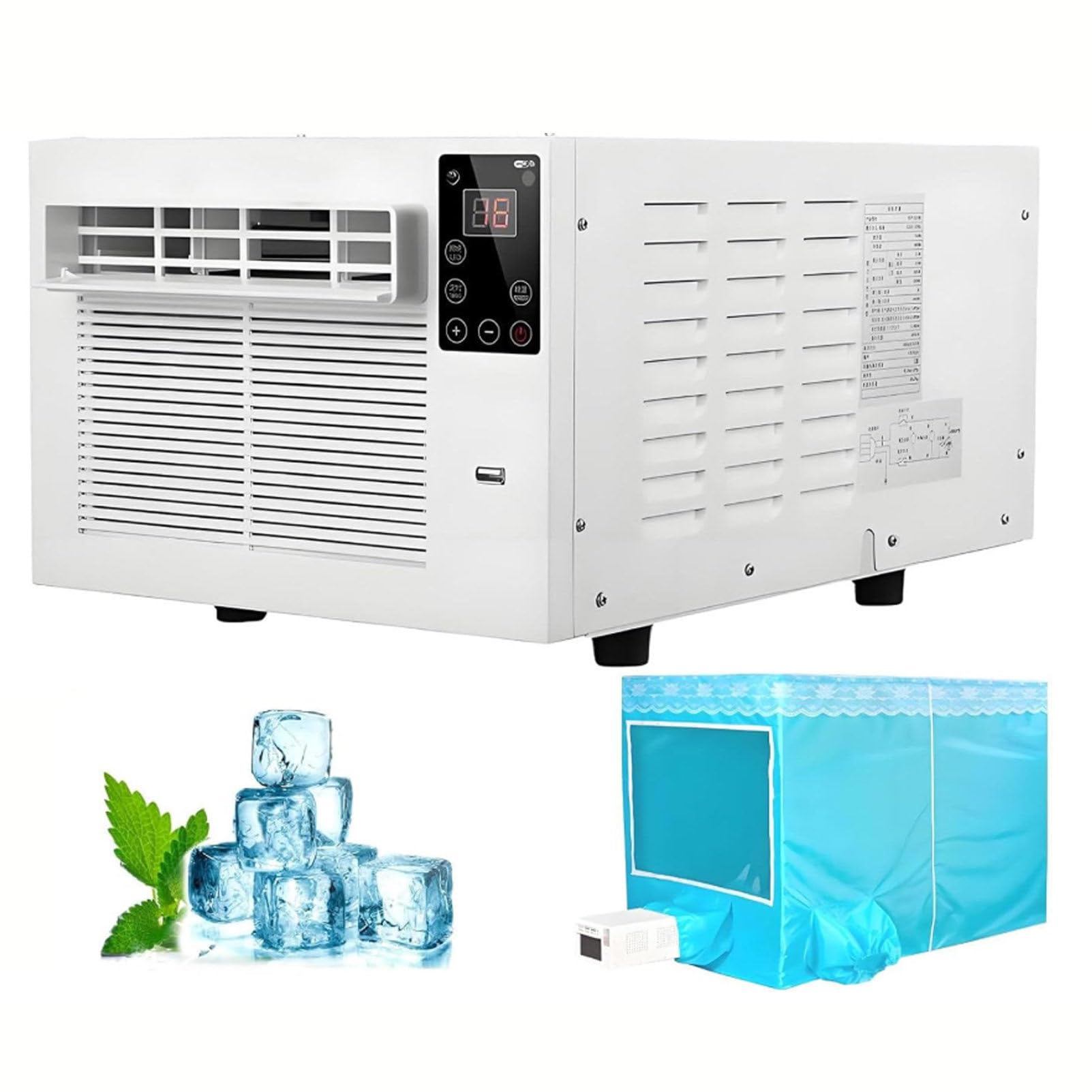 AYCDL Portable Air Conditioner, Small AC Unit with Remote, Cooling & Dehumidifying Dual Mode, 24H Timer, Low Power, Quiet Spot Cooler for Camping, Tent,Airconditioning+1.2mtent