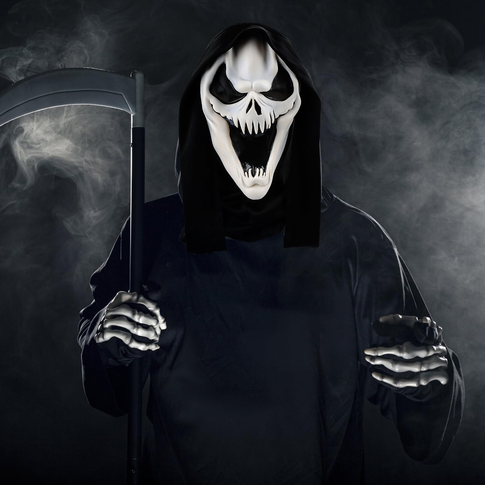 SUPRROW Scream Mask, Halloween Scary Masks for Adults / Children, Cosplay Ghost Mask, Cosplay Realistic Props - Image 3