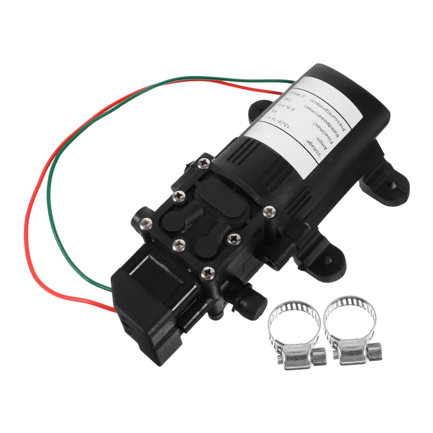 KOMBIUDA Bomba de Diafragma Eléctrica 12v 70W Negra Autocebante Alta Presión para Pulverización y Limpieza Mini Bomba de Agua Compacta para Sistemas Caudal