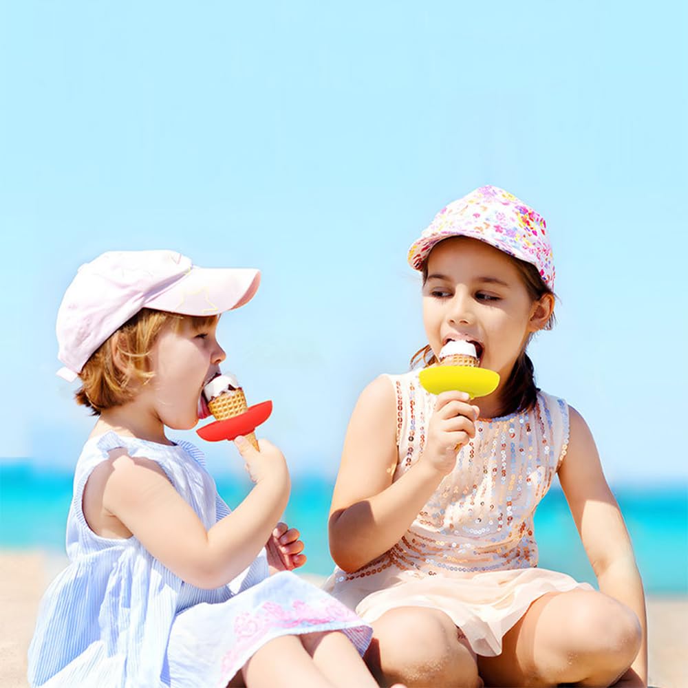8 Piezas Soporte para Helado Antigoteo, Soporte para Paletas para Niños, Reutilizables Sin Goteo Soporte, Soporte para Helado de Silicona Portátil, Porta Paletas de Silicona Antigoteo para Niños