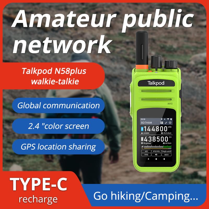 Talkpod N58 Plus Amateur Public Network Radio LTE POC 4G 2.4 inch Touch Screen Android 9.0 Unlocked Radio Work with ZELLO, Real PTT Platform