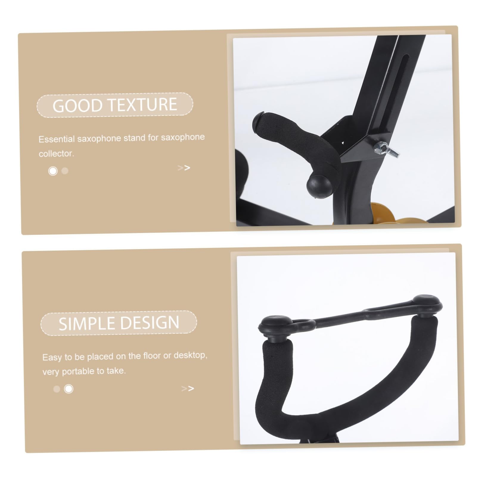 HONITANO Foldable Saxophone Rack Alto Tenor Saxophone Holder Stand Portable Clarinet Flute Support Lightweight Durable Design for Musicians Multipurpose Music Stand - Image 4