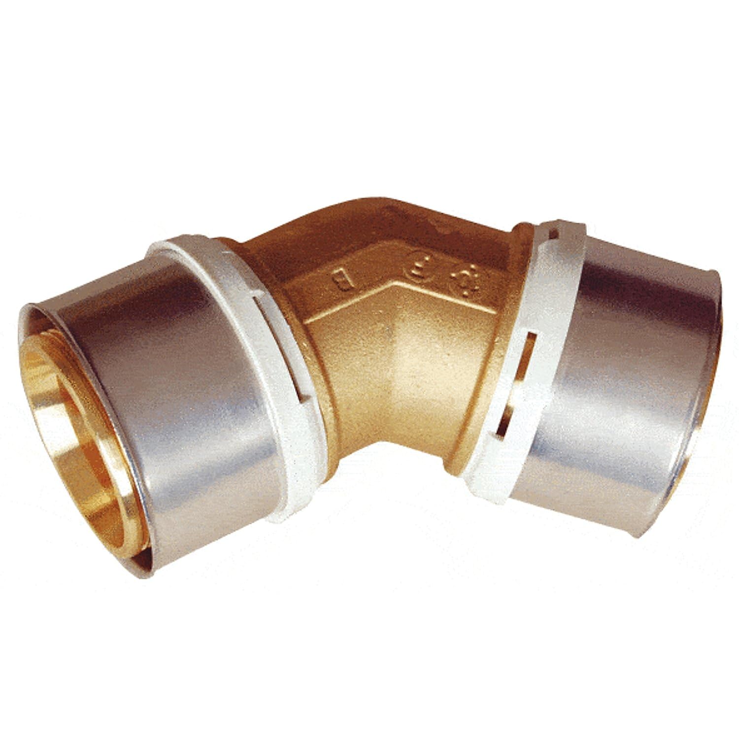COUDE A SERTIR 45° - POUR SYSTEME MULTICOUCHES 75 x 4,5mm LAITON - Raccord et tube