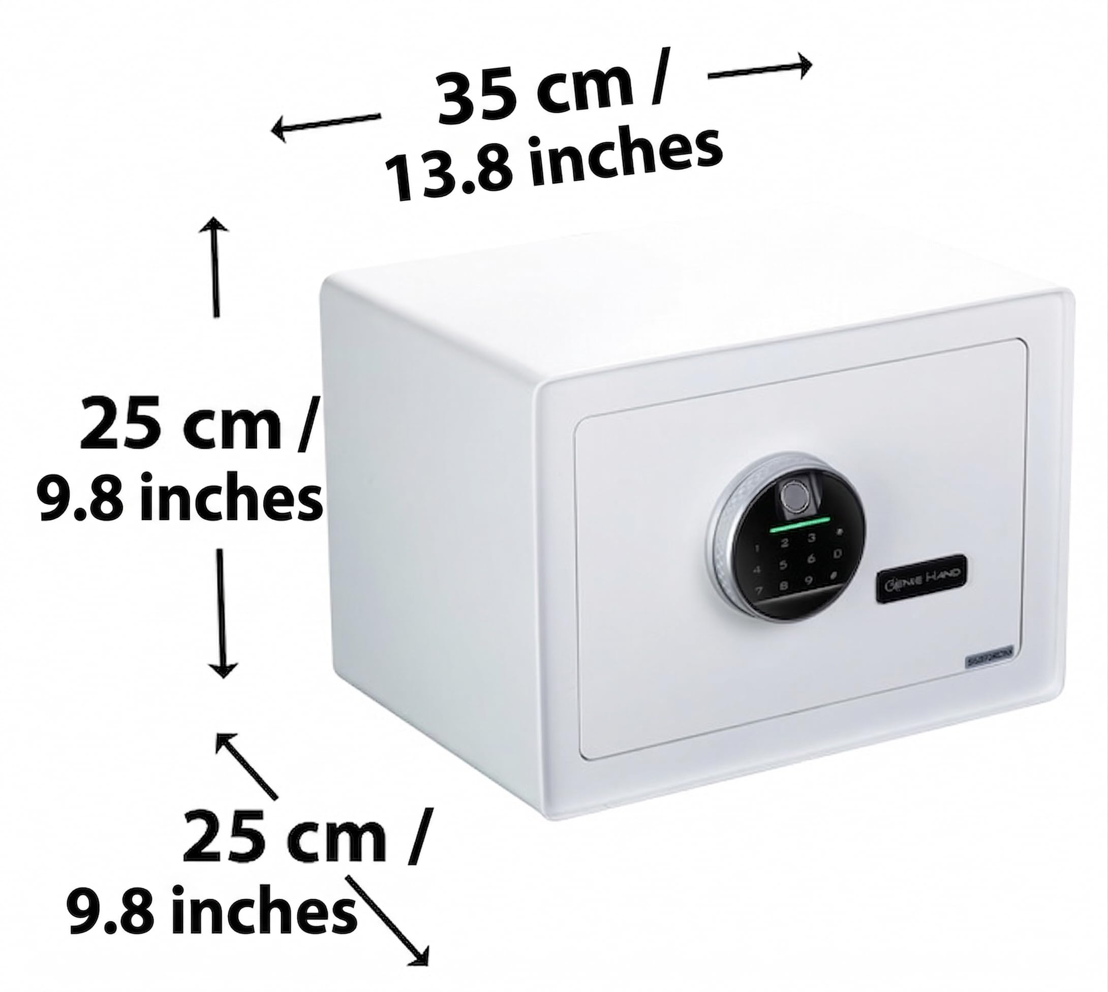 Genie Hand - Caja Fuerte a Tiempo Premium C90 con Lector de Huellas Dactilares y Alimentación de Emergencia