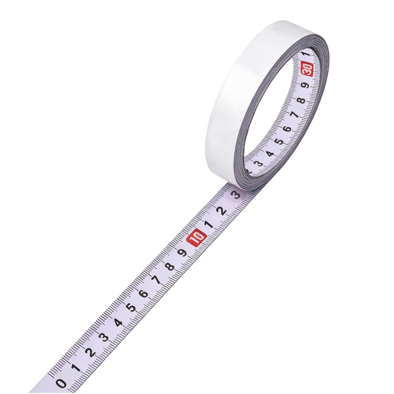 Cinta métrica métrica de acero inoxidable 0-5 m, regla métrica izquierda a derecha para sierra inglete, T-Track y herramientas de carpintería (blanco)