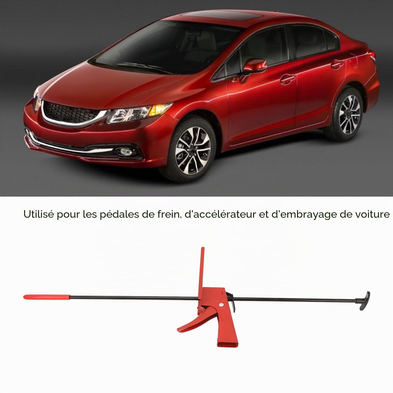 Bloque Pedale Voiture, Abaisseur de Pédale de Frein de 28 Pouces, Cale Voiture Accessoire Voiture Tuning Réglable avec Pied Antidérapant Pratique pour d'accélérateur de Voiture