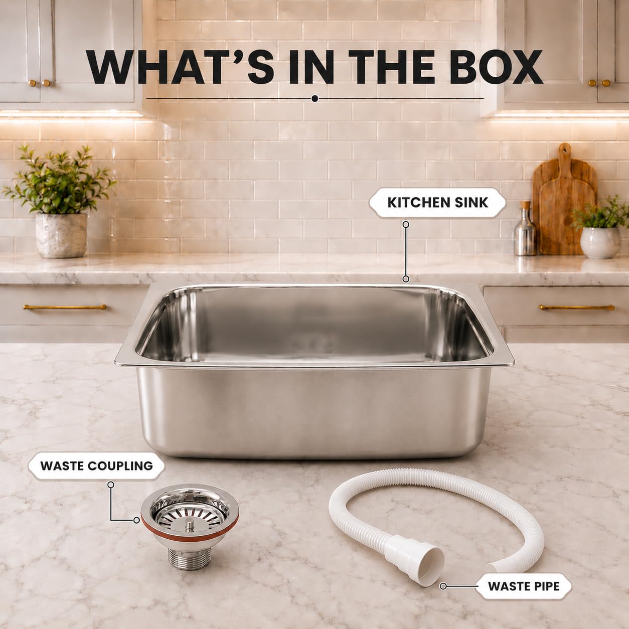 Stainless Steel Kitchen Sink - 18x16" Single Bowl -8