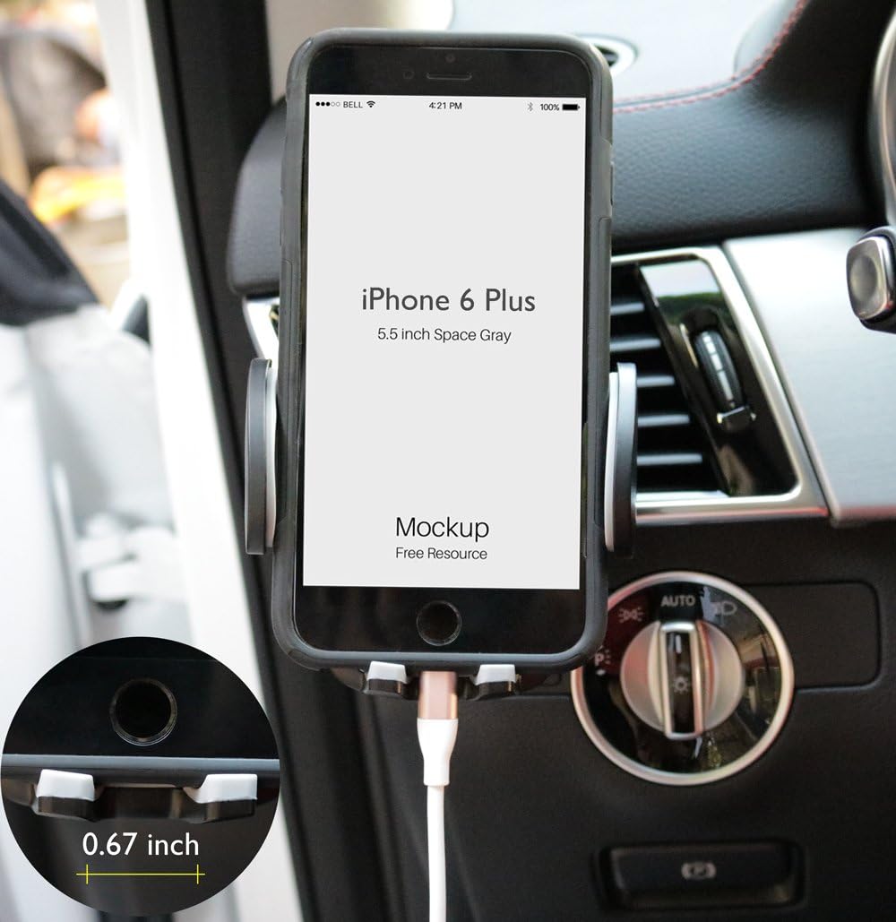 Zeuste Universal Car Air Vent Mount Holder, Upgraded Version Car Phone Holder for up to 6 inch Screen Smartphone/GPS Device [Grey]