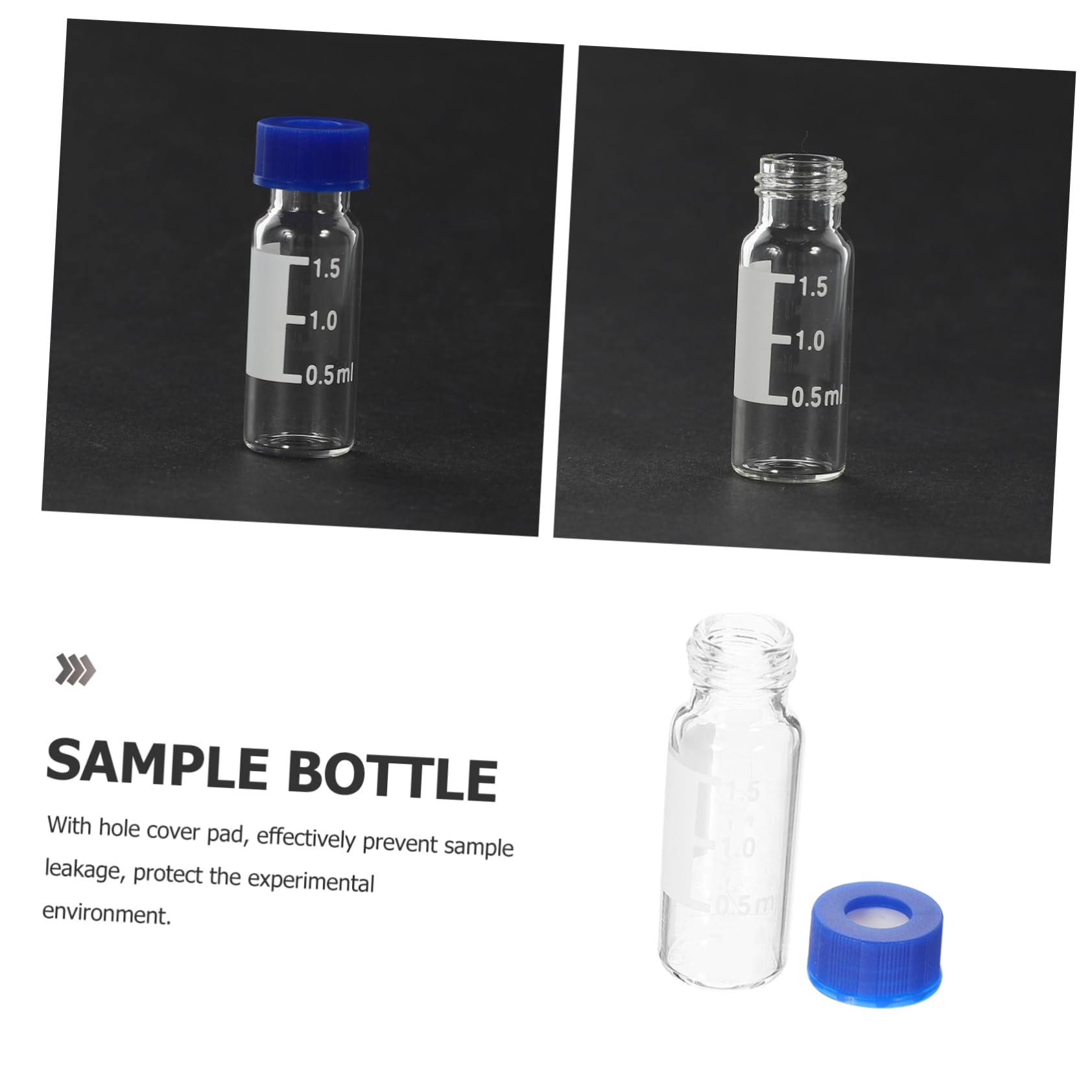 iplusmile 500piezas De Vidrio Transparentes Escala De Frascos Pequeños Para Muestras Con Tapas Perfectos Para Laboratorios y Proyectos De Investigación