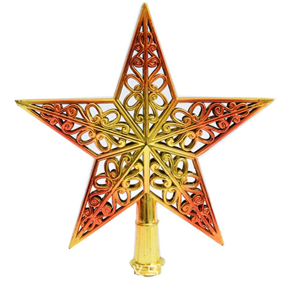 Jmahm Gold Red Tree Toppers Christmas Star Xmas Treetop Topper Decoration Ornament (20Cm, )