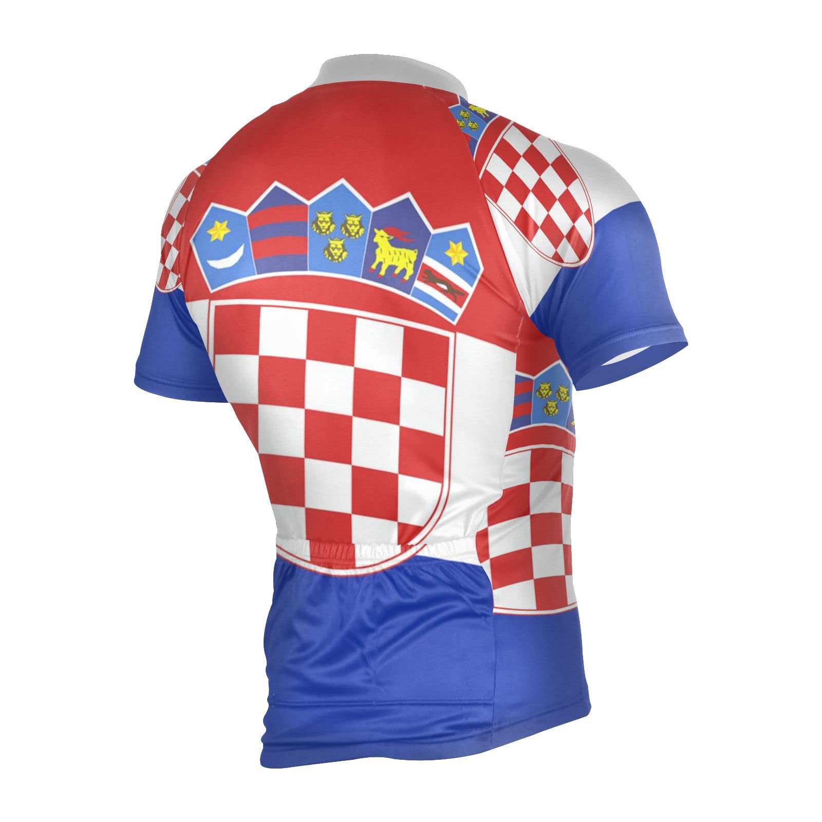 Croatia Flag Men's Cycling Jersey Short Sleeve Bike Jacket Biking Bicycle Jersey Shirt