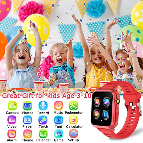 Image of Cosjoype Kids Smart Watch Gift for Girls Age 6-12, 24 Puzzle Games HD Touch Screen Kids Watches with Video Camera Music Player Pedometer Audiobook 12 /24 hr Toys for 7 8 9 10 11 12 Year Old Girls