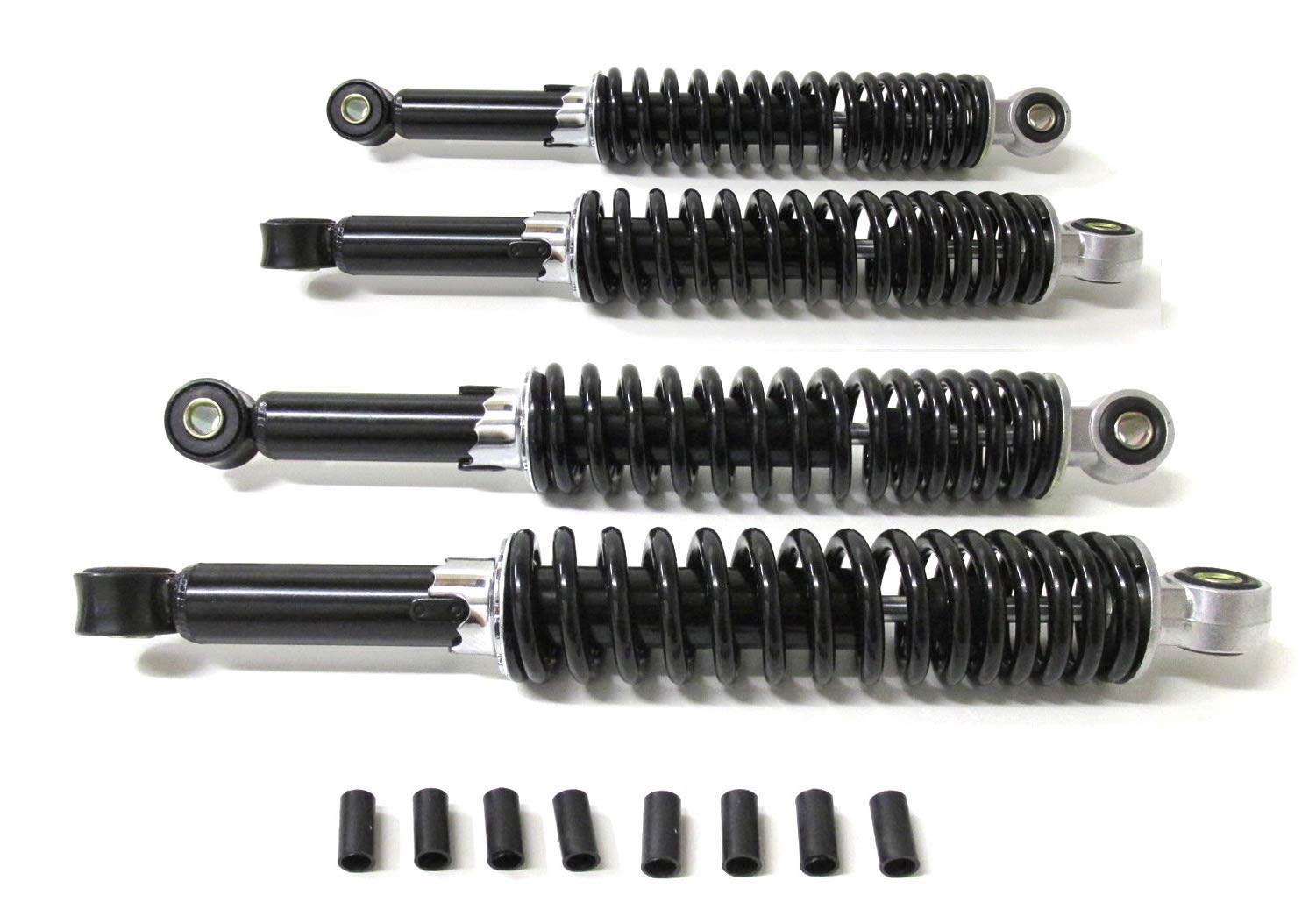 Stoßdämpfer Set 280mm + 300mm Schwarz passend für Simson Duo, Schwalbe, Star KR51, SR4 | 5-fach verstellbar | Tieferlegung | Hydraulisch gefedert