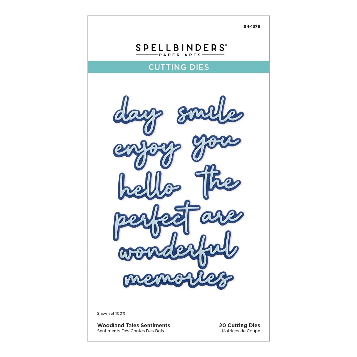 Spellbinders Woodland Tales Sentiments Etched Dies from The Woodland Tales Collection