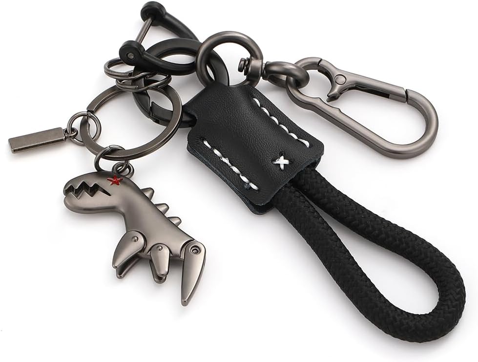Dinosaur Keychain Dinosaur Charm Paired with a Hand Woven Bracelet Bag Charm for Handbags for Women an Man - Image 2