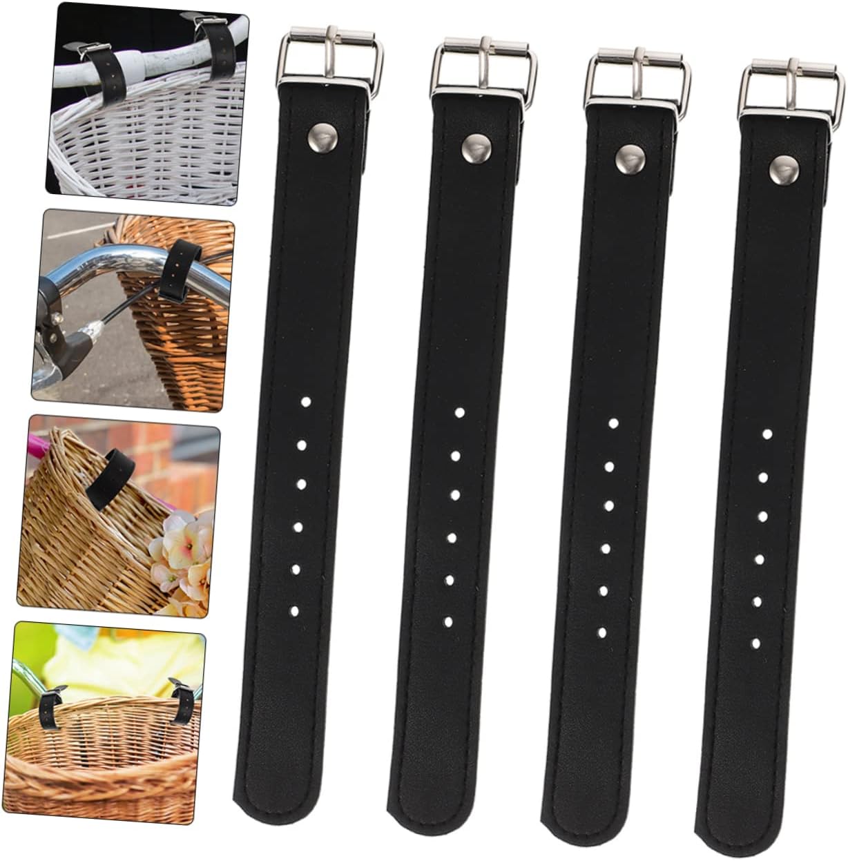 Outanaya Bike Basket Strap Adjustable Front Basket Belt for Kids Bike Bicycle Straps for Outdoor Cycling Secure Installation 2 Pairs