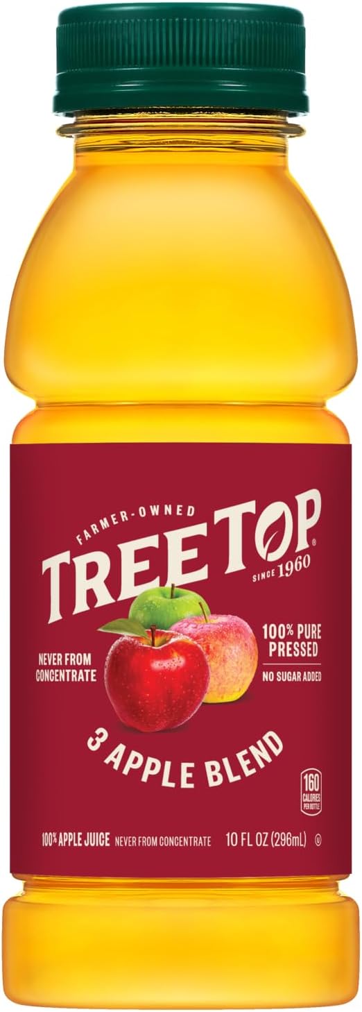 Tree Top 100% Pure Pressed 3 Apple Blend 100% Apple Juice, 10 Fl Oz (Pack of 24)