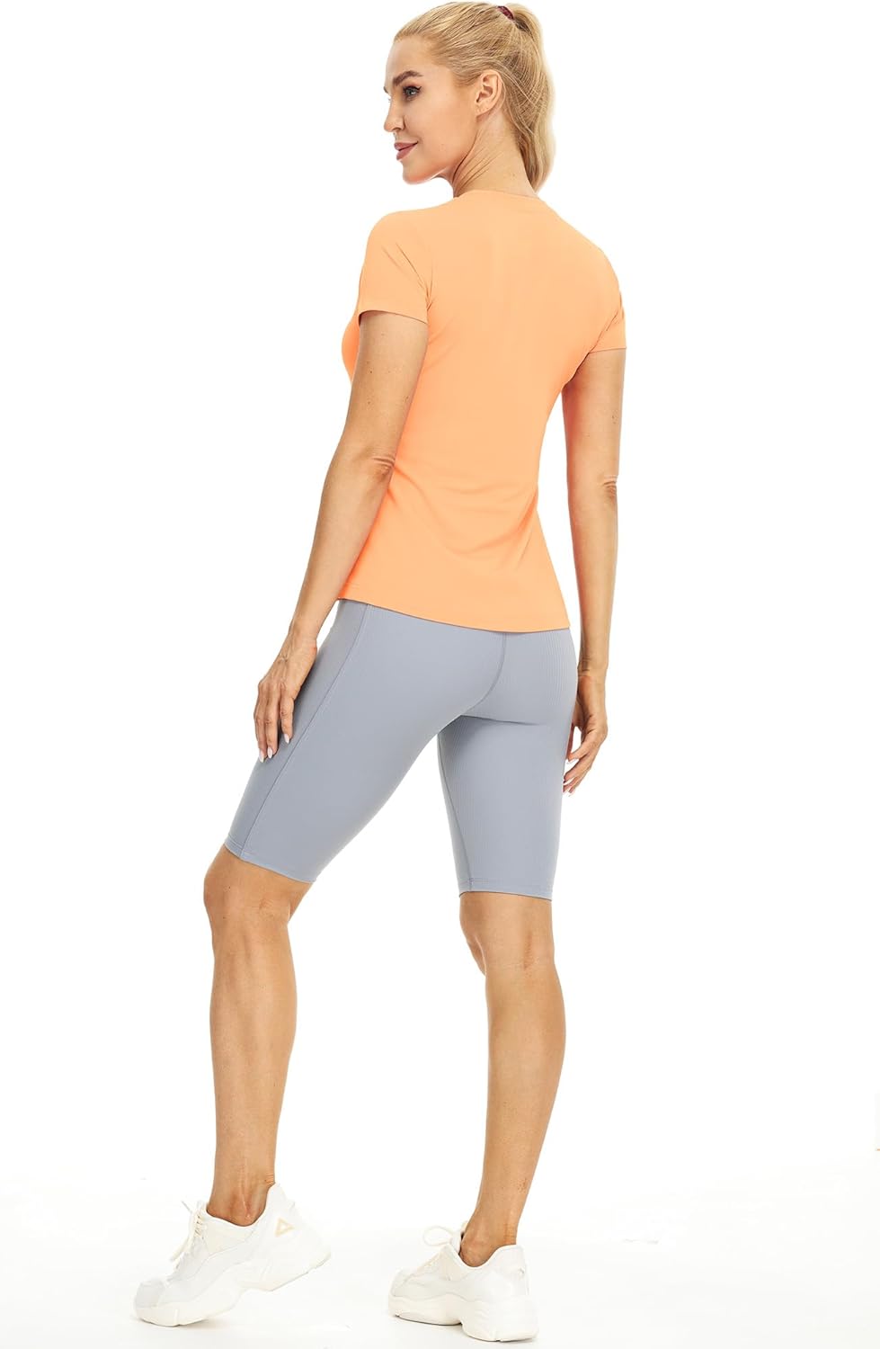 icyzone Women's Athletic Short Sleeve T-Shirts for Workout Running Yoga (Pack of 3) - Image 7