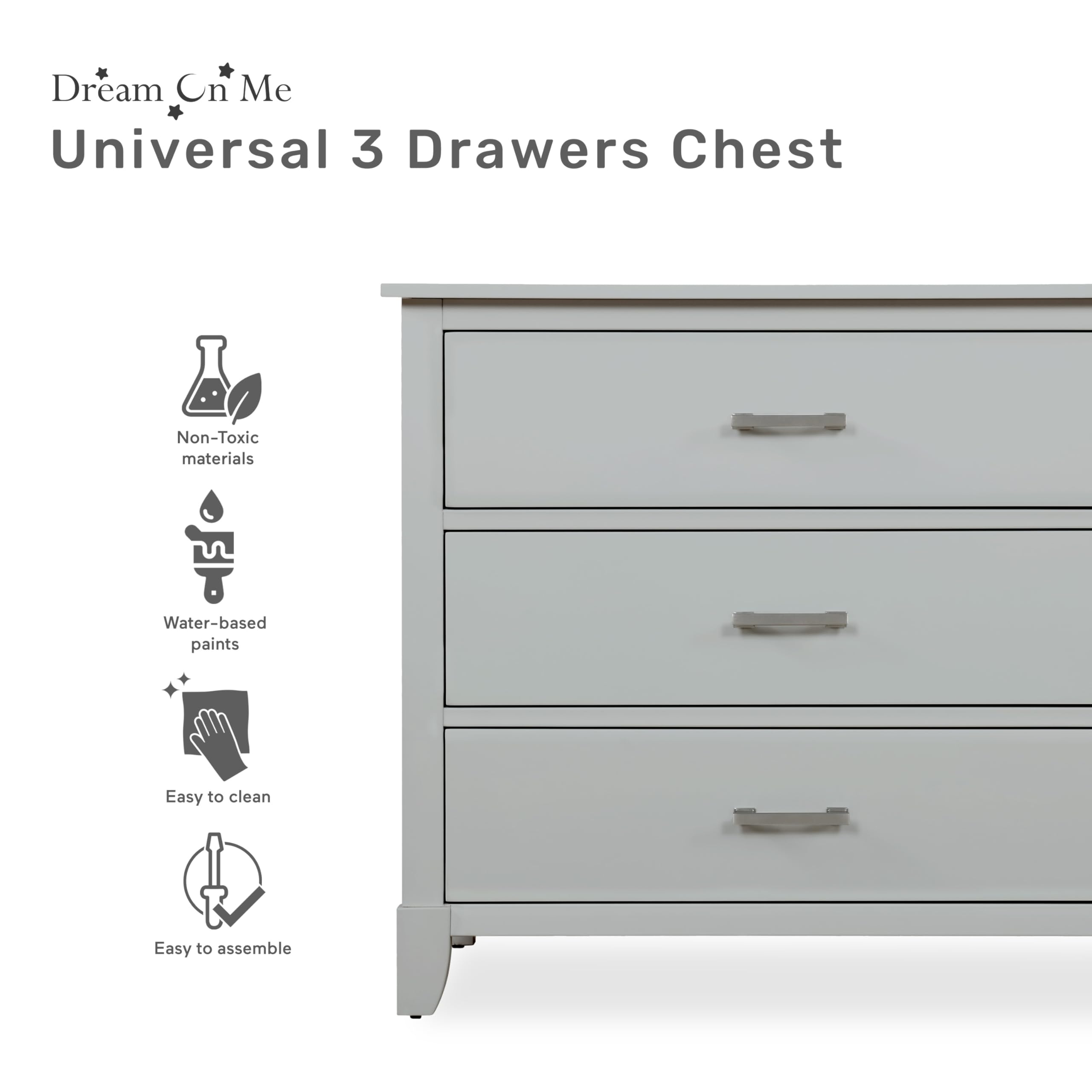 Amazon.com: Dream on Me Ollie Dresser in Silver Grey Pearl : Home & Kitchen