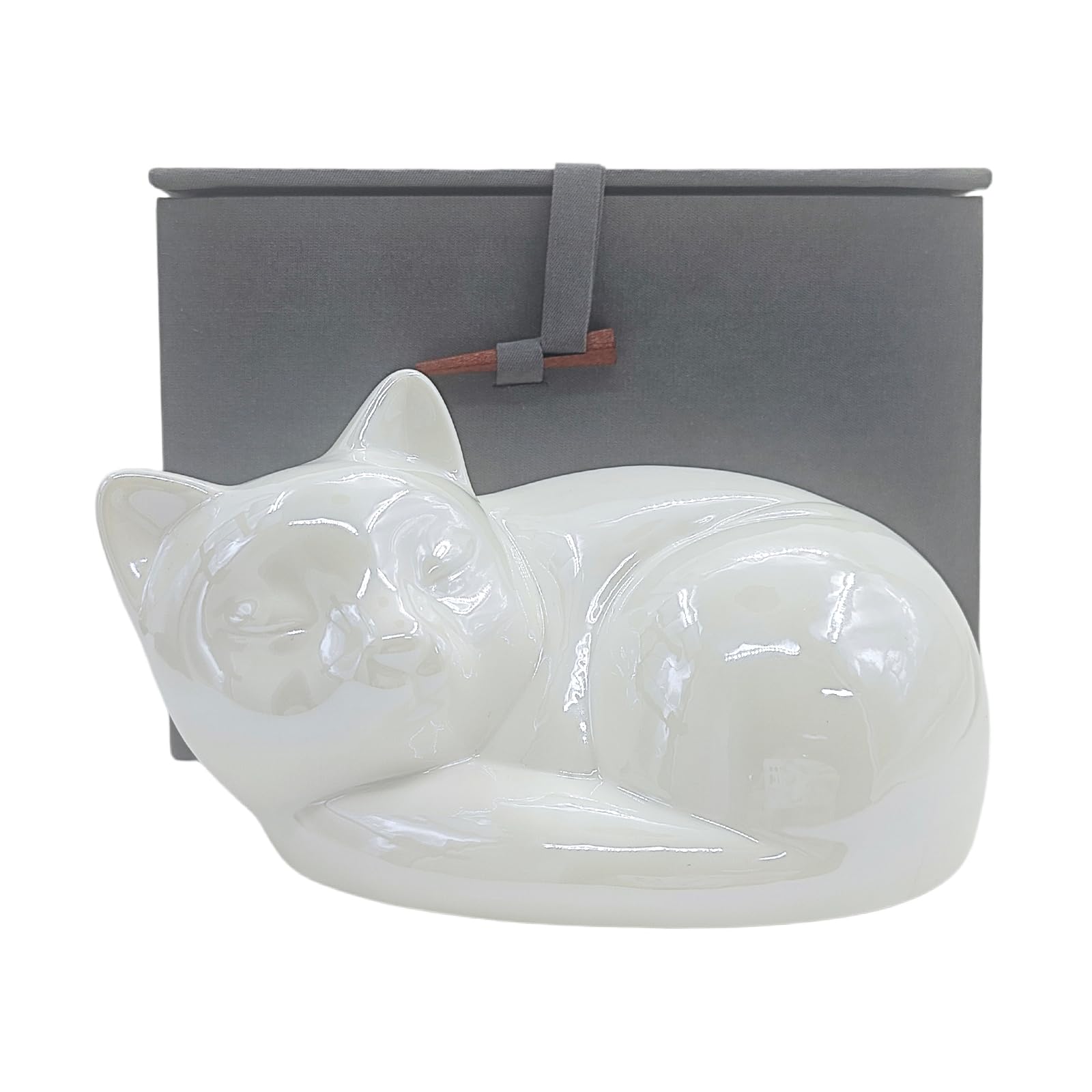 Spersonalizowana urna dla kota na prochy, niestandardowy grawerowany ceramiczny pomnik dla zwierząt domowych z imieniem, tekstem i datą, elegancka pamiątka kremacja żałoba prezent dla utraty