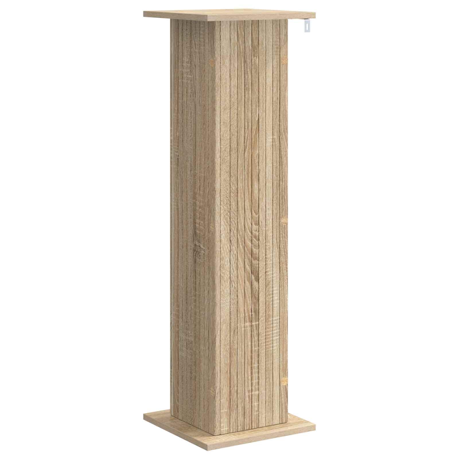 Pflanzenständer 2er Set, Blumenhocker aus Holzwerkstoff, Pflanzensäule für Zimmerpflanzen und Sukkulenten, Blumensäule Modern, Sonoma-Eiche 30,5 x 30 x 100,5 cm