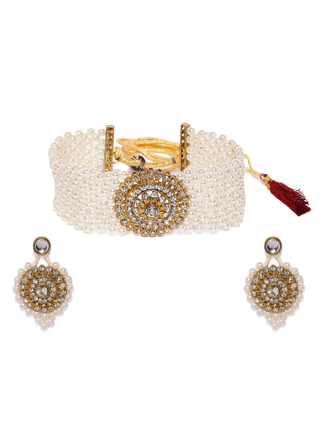 ZAVERI PEARLS Lavishing Pearls Choker Necklace Set For Women-ZPFK9091 (B081NBKGL6) Amazon Price History, Amazon Price Tracker