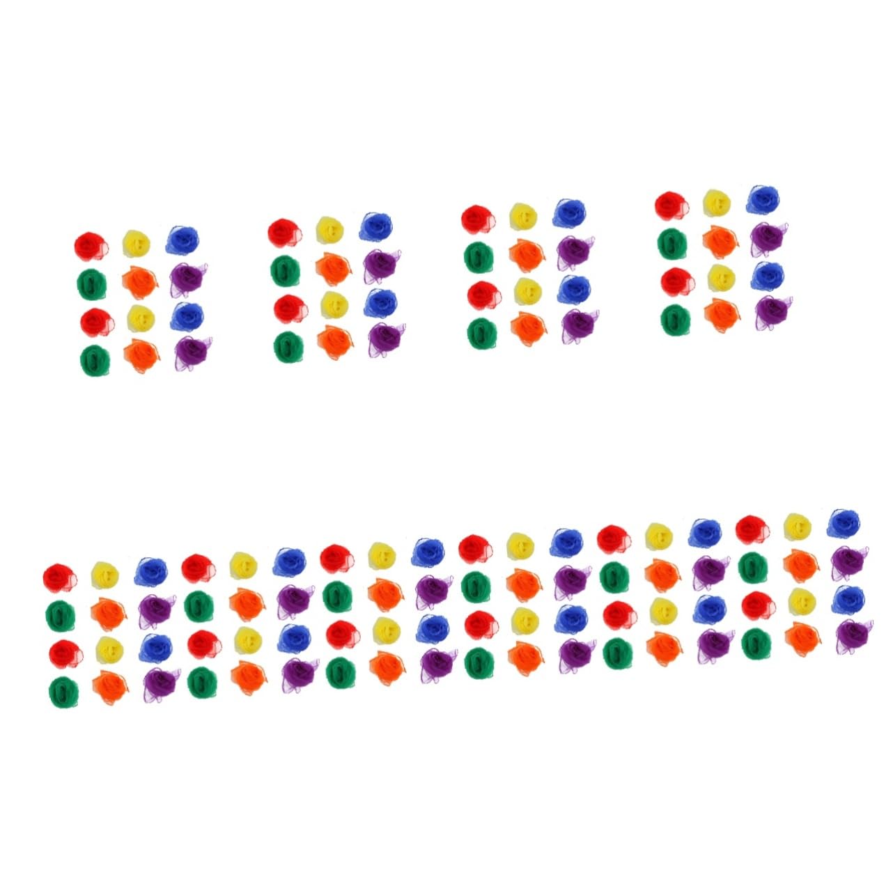 SHERCHPRY 10sets Kindergarten Dance Group Props Square Silk Scarves Assorted Colors Comfortable for Boys Girls 12pcs*10